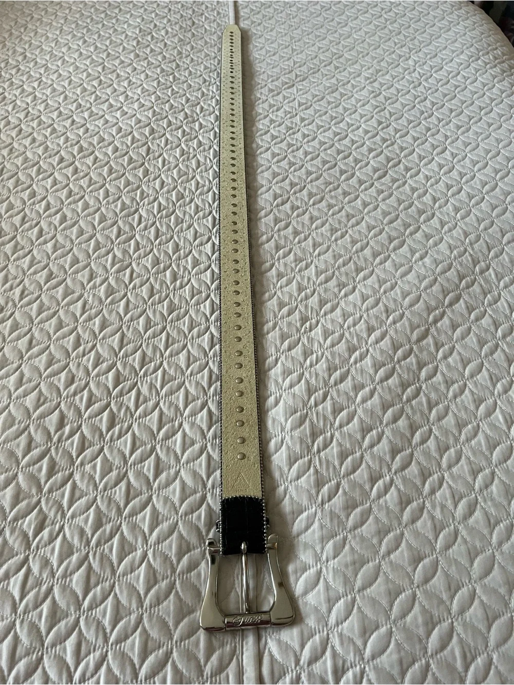 Black Studded Women’s Medium size Belt with Silver Hardware
